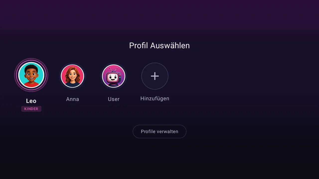 Profilauswahl: Leo mit dem Kinderprofil