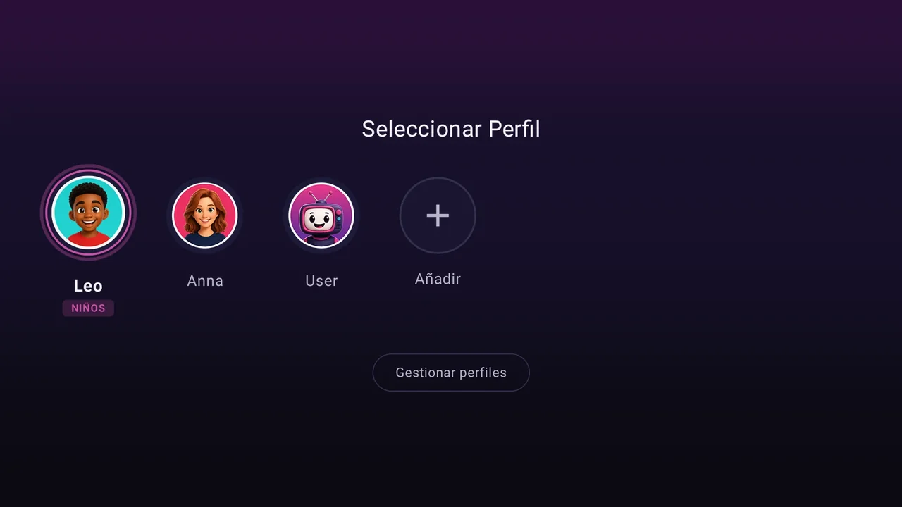 Elección del perfil: Leo con el perfil Niños