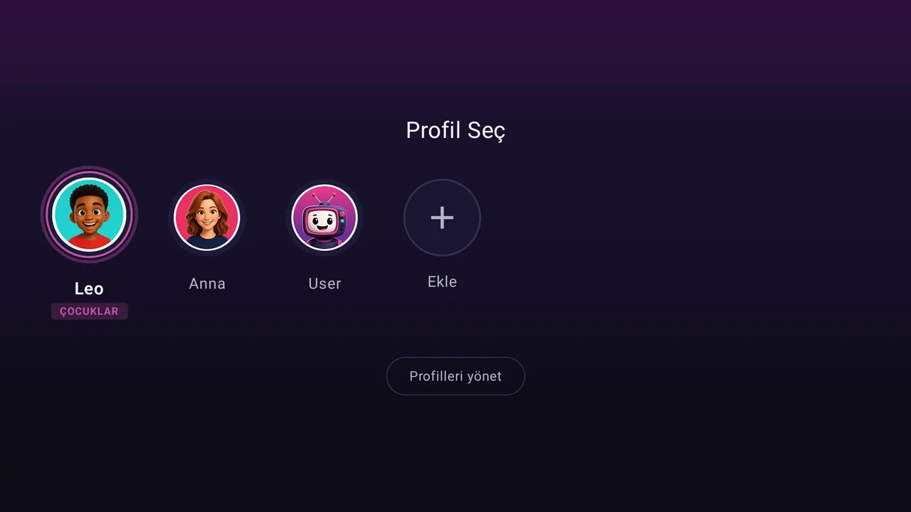 Profil seçimi: Çocuk profiliyle Leo